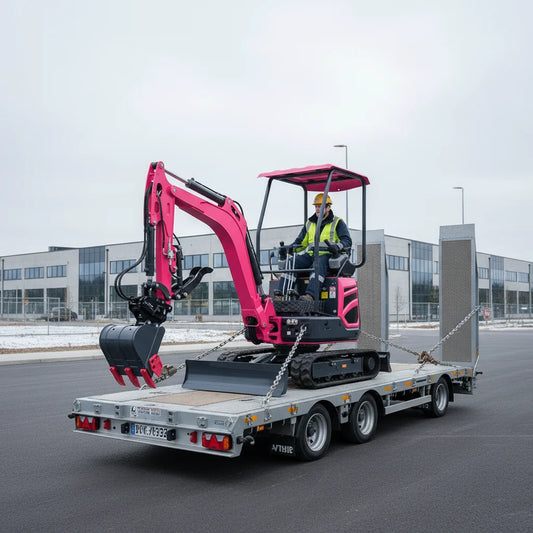 Wheeled Tractor Kubota-Style Excavator - Diesel Hydraulic Maneuverable Outdoor Equipment