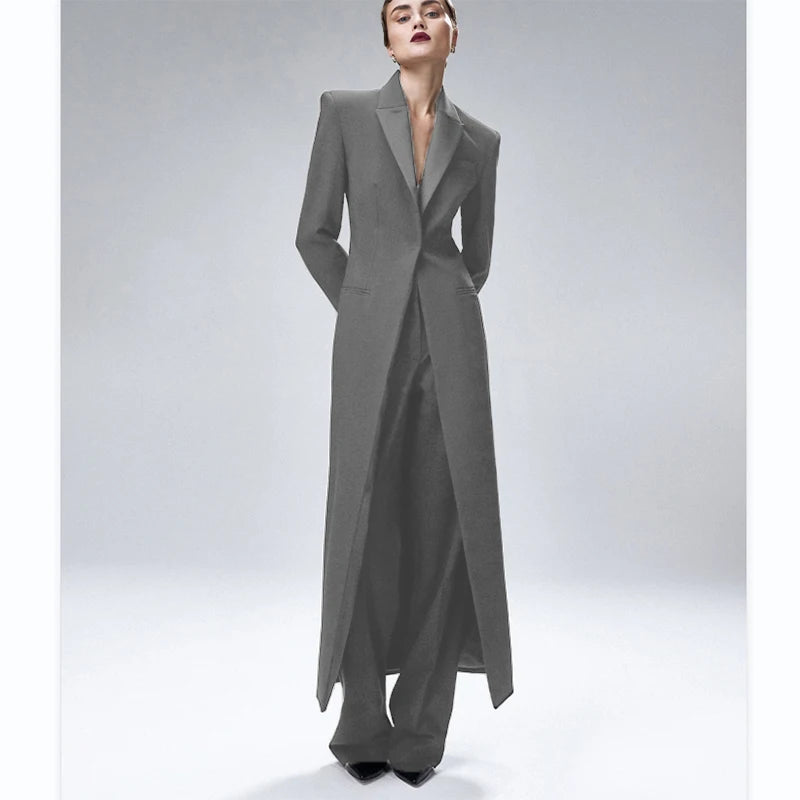 Women's Suit 2-Piece Elegant And Fashionable Women's Suit Jacket Suit Slim Business Formal Wedding One-Button Long Coat XS-XXXL