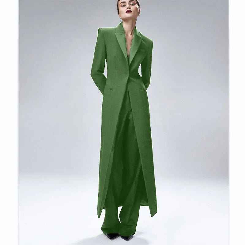 Women's Suit 2-Piece Elegant And Fashionable Women's Suit Jacket Suit Slim Business Formal Wedding One-Button Long Coat XS-XXXL