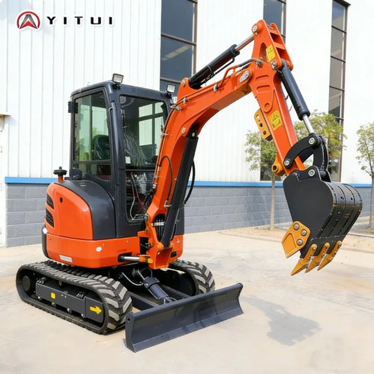 New 3.5 Ton Mini Excavator Crawler Small Excavator With Cab Hydraulic Bucket For Home Construction Earthmoving Project Customize