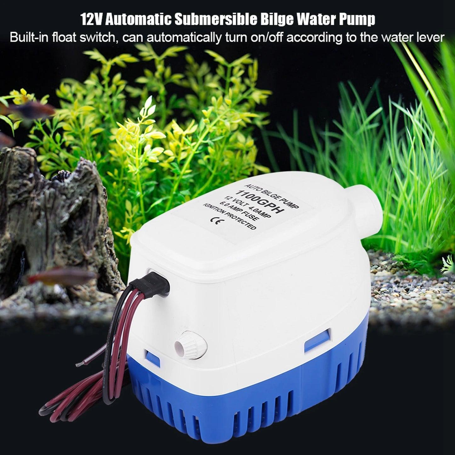 Auto Bilge  1100GPH Boat 12V Marine Automatic Submersible Bilge  Fully Auto   Internal Bilge Pump