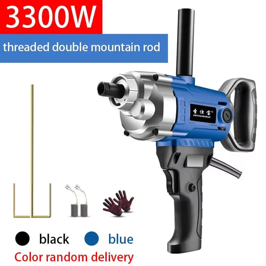 Electric Cement Mixer High Power Concrete Mixer Multifunctional Drill Machine with 6 Adjustable Speed for Mixing Mud Cement