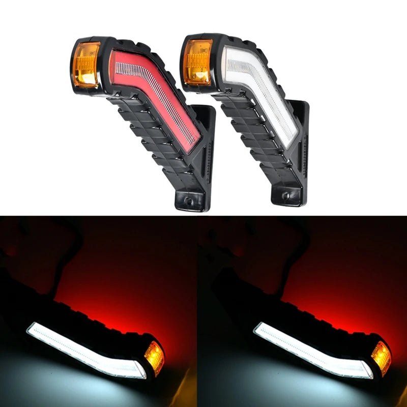 1pair 10-30v LED Side Outline lights Stalk lamp Marker Light Lamp E8 E-MARK Trailer Truck Lorry tractor bus indicator lights