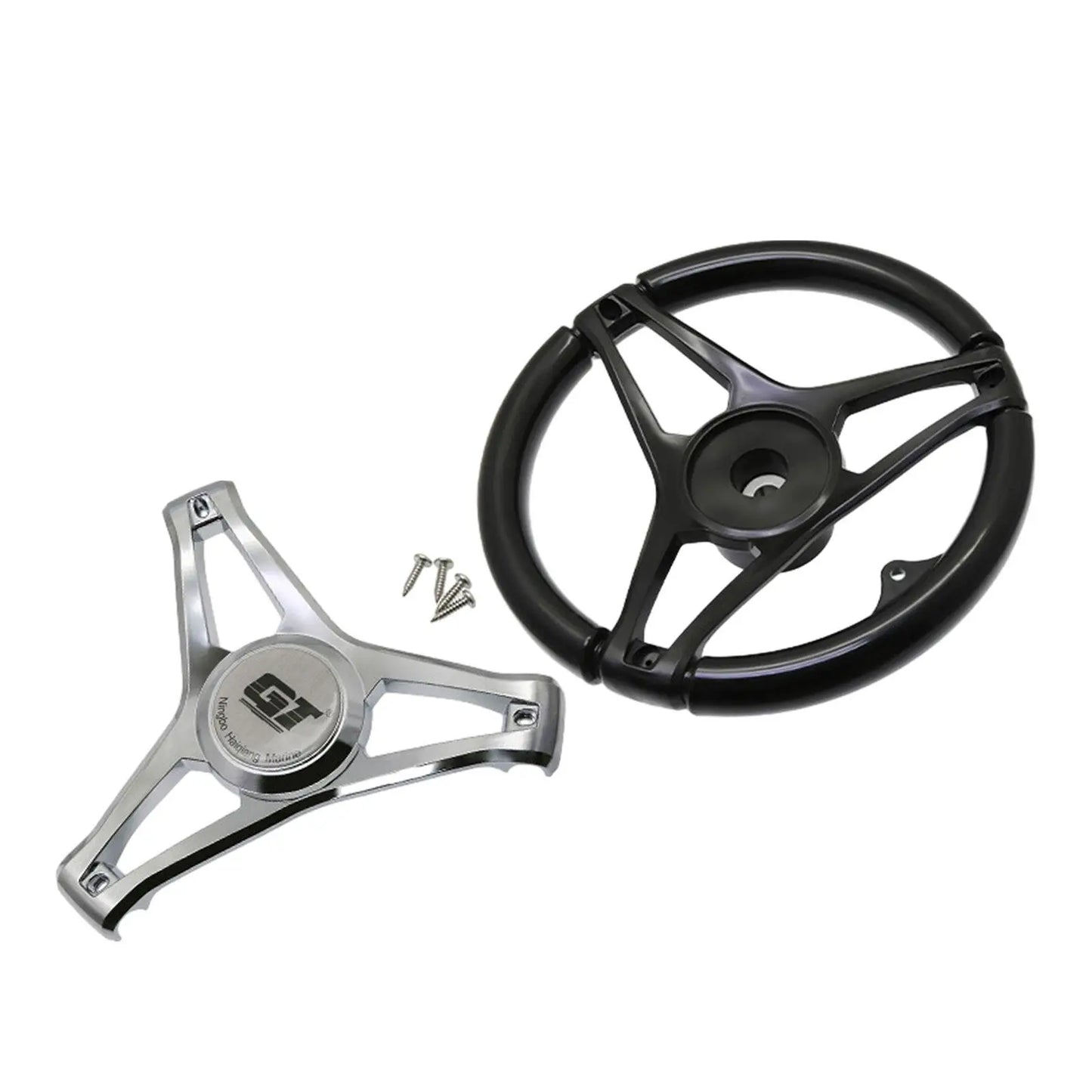 Boat Steering Wheel Anti Slip Waterborne Vehicles Sturdy 340mm for Marine Vessels Boat Speedboat Yacht Pontoon Boat