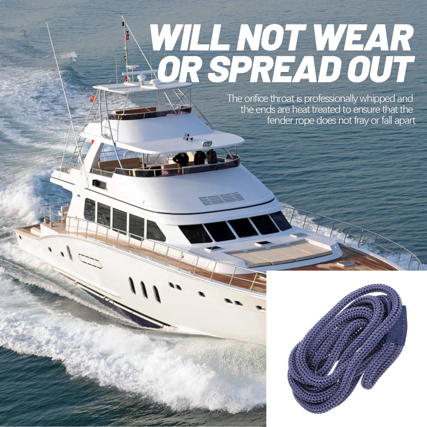 Boat Fending Rope Heavy Duty Marine Grade PP Rope for Fenders Line Boat Ship Rope Marine Adjuster Line Board Accessories