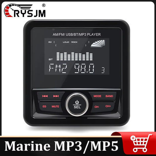 Boat Marine Stereo Radio Waterproof Bluetooth-compatible For Boat/Yacht/Caravan/RV/ATV Radio Player FM AM Media Audio Player