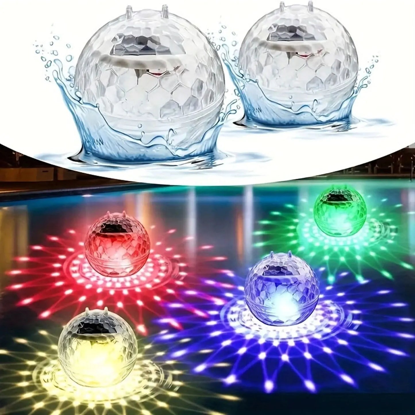 Floating Pool Lights, Floating Solar Pool Lights with RGB Color Changing Waterproof Pool Lights That Float for Swimming Pool
