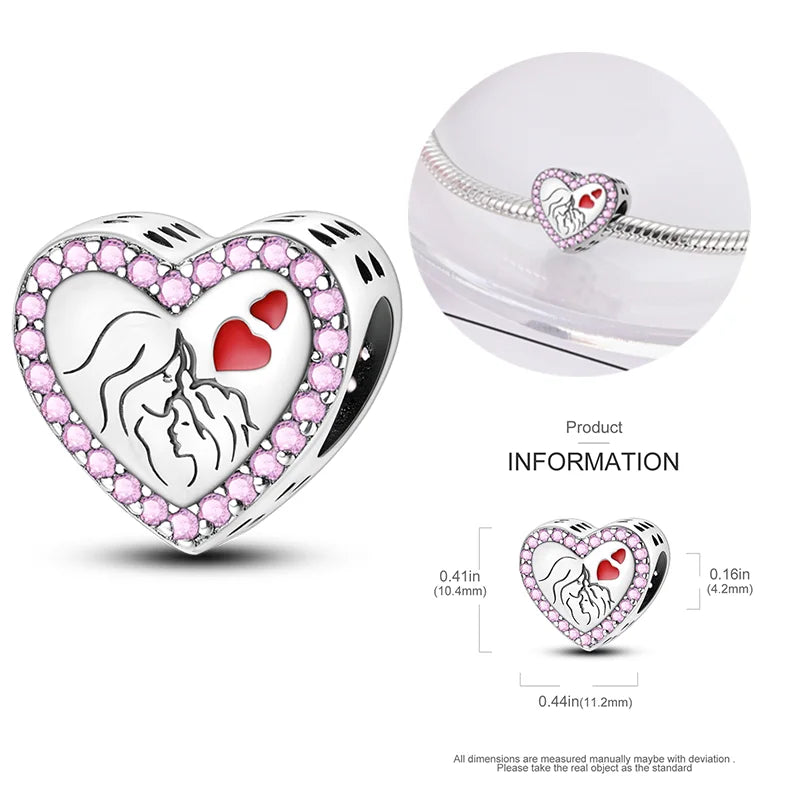 New 925 sterling silver bow star love pink series charm beads suitable for 3mm original bracelet DIY fashion jewelry gift