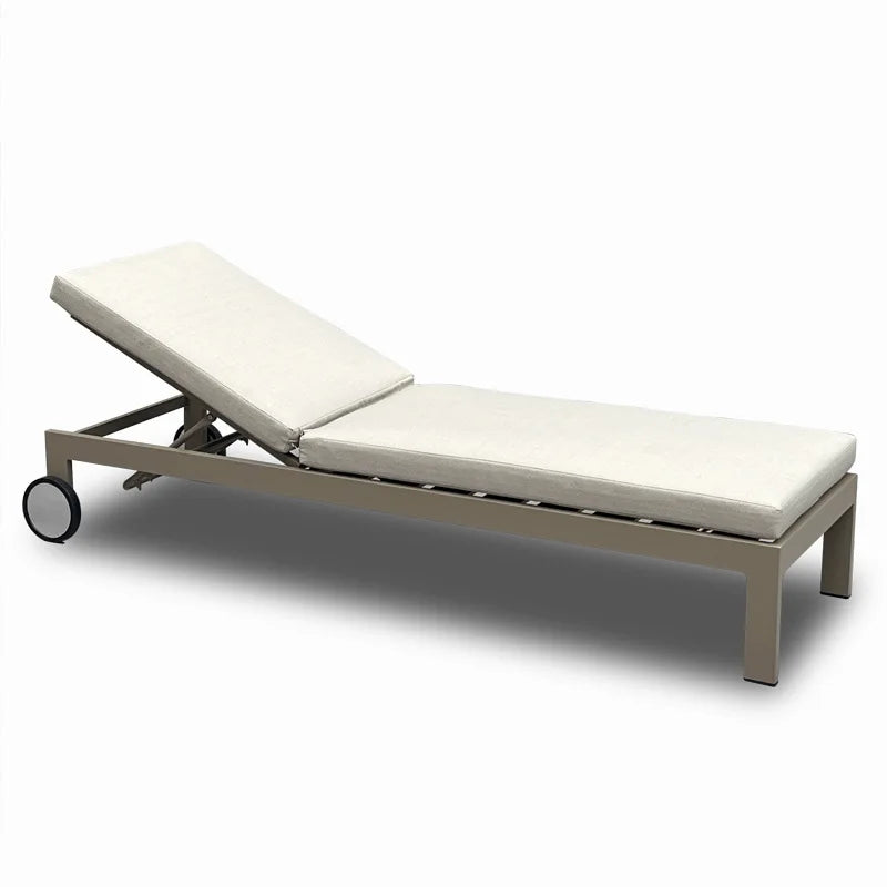 Luxury Outdoor Aluminum Sun Lounger with Wheels, Patio & Garden Sunbed Furniture for Poolside Sillas De Playa Outdoor Furniture