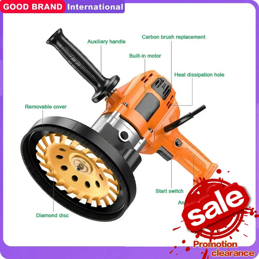 Concrete Grinder Cement Block Grinder Wall Planer Multi-Function Rough Grinder Polishing Machine High-Power Concrete