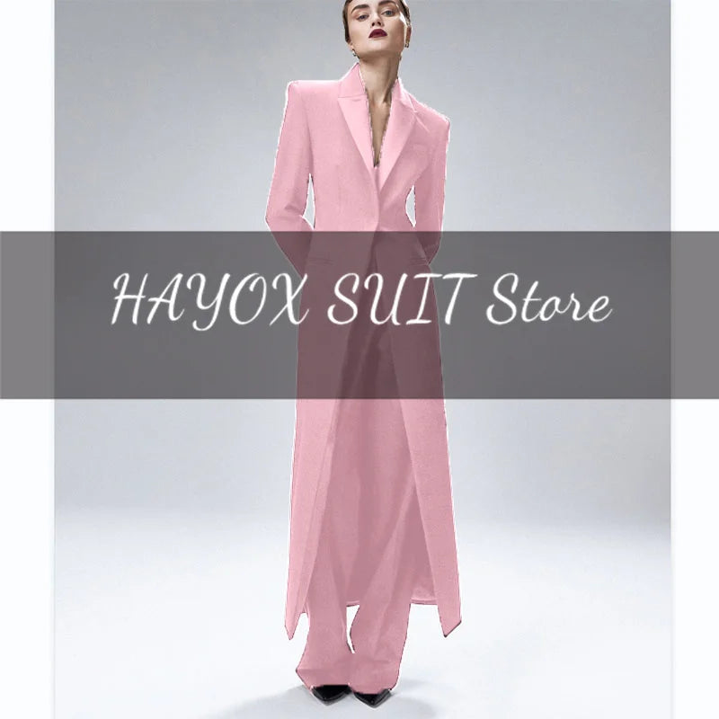 Women's Suit 2-Piece Elegant And Fashionable Women's Suit Jacket Suit Slim Business Formal Wedding One-Button Long Coat XS-XXXL