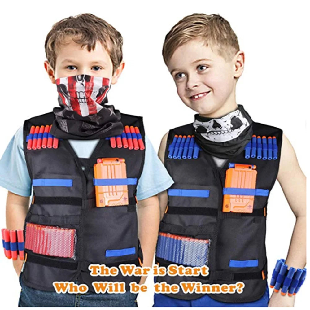 Kids Tactical Vest Kit for Nerf N-Strike Elite Series Bullets Magazines Goggles Bib Undershirt Holder Suit Kits Outdoor Game Toy