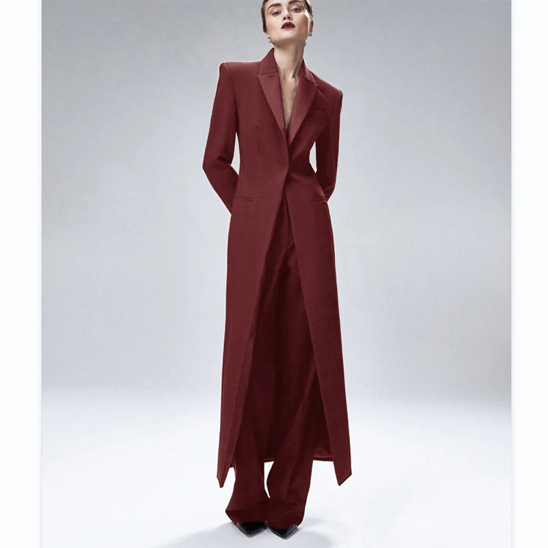 Women's Suit 2-Piece Elegant And Fashionable Women's Suit Jacket Suit Slim Business Formal Wedding One-Button Long Coat XS-XXXL