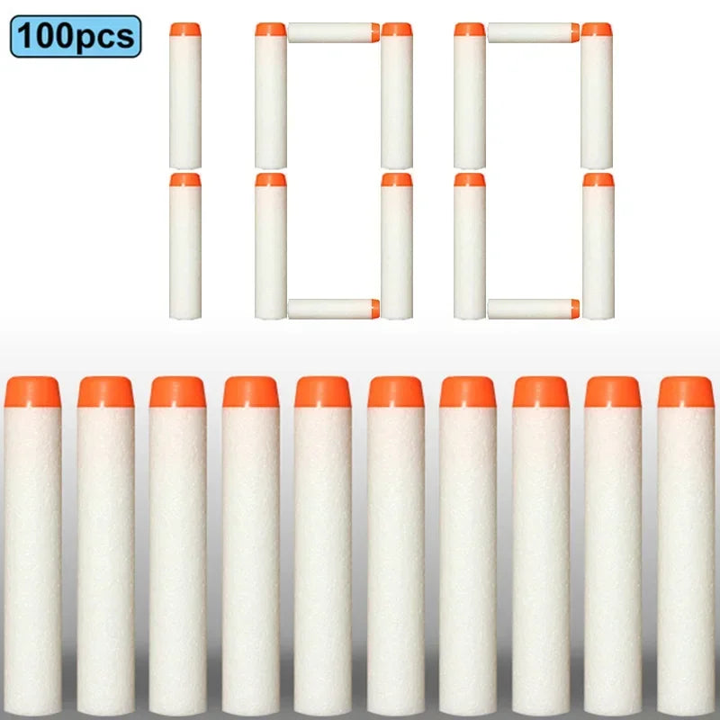 7.2cm 100pcs for Nerf Soft Bullets Darts Round Head Refill Sponge Darts Kids Children Toy Gun Bullets for NERF N-Strike Blasters