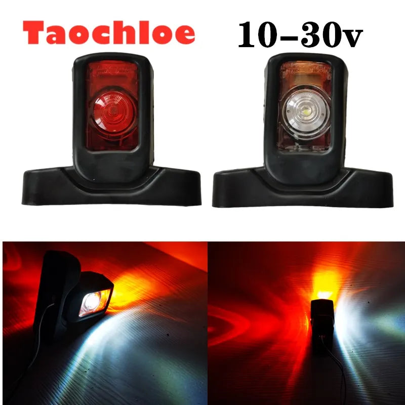 1pair 10-30v LED Side Outline lights Stalk lamp Marker Light Lamp E8 E-MARK Trailer Truck Lorry tractor bus indicator lights