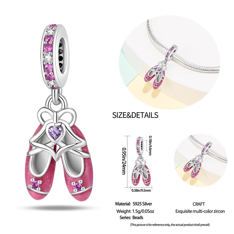 New 925 sterling silver bow star love pink series charm beads suitable for 3mm original bracelet DIY fashion jewelry gift