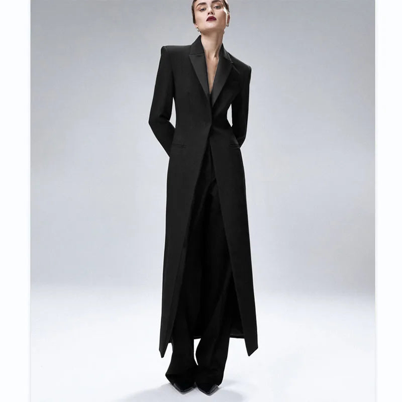 Women's Suit 2-Piece Elegant And Fashionable Women's Suit Jacket Suit Slim Business Formal Wedding One-Button Long Coat XS-XXXL