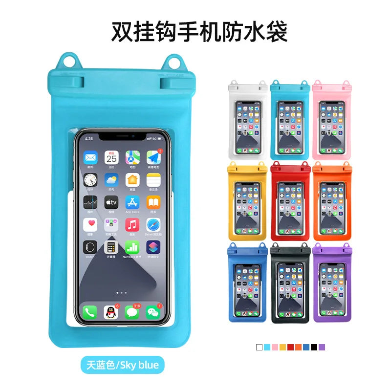 Universal Waterproof Mobile Phone Case Diving Surfing PVC Bags 7.5inch Phone Waterproof Pouch Cover Underwater Swimming Dry Bag