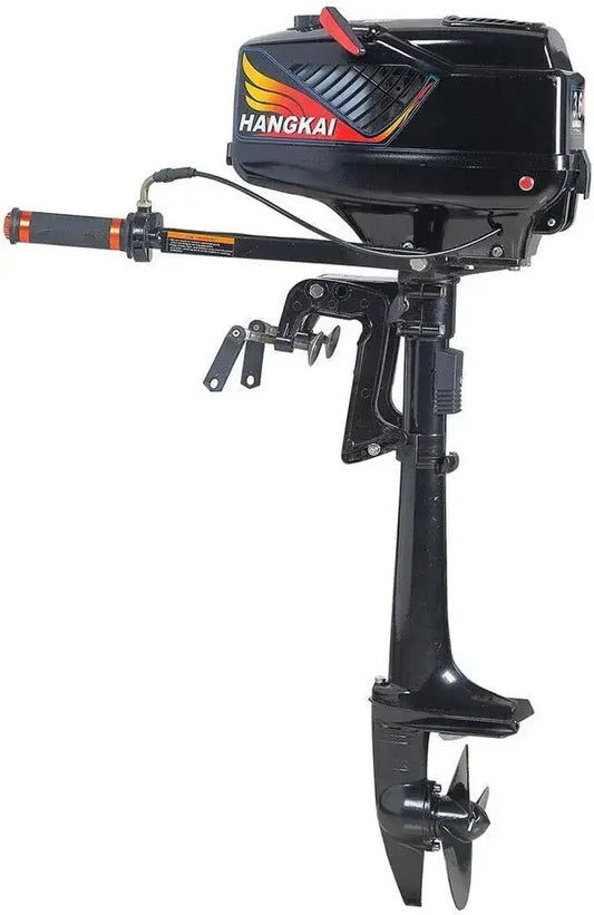 2 Stroke 3.6HP 55CC 2.6KW Heavy Duty Outboard Motor Boat Engine With Water Cooling System Clutch Control Tiller Control