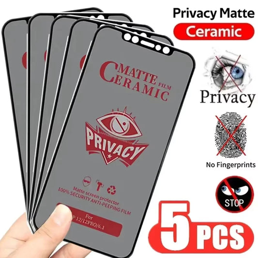 1-5Pcs Matte Ceramic Privacy Screen Protector for iPhone 14 11 12 13 15 16 17 Pro Max Air Antispy Film for iPhone 7 8 Plus XR XS