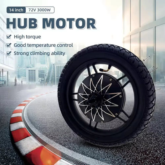 Electric Bicycle High Speed Motor 14 Inch 48V 60V 72V 2000W 5000W Electric Gearless Hub Motor 120km/h suitable for E-bike