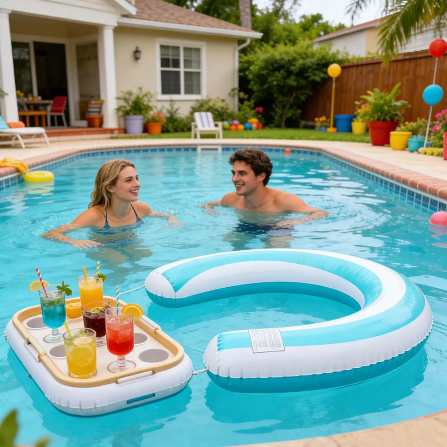 Pool Noodles PVC Leakproof Floating U Shape Swim Adult Pool Floats Inflatable Raft for Beach Lake River Party Outdoor Summer