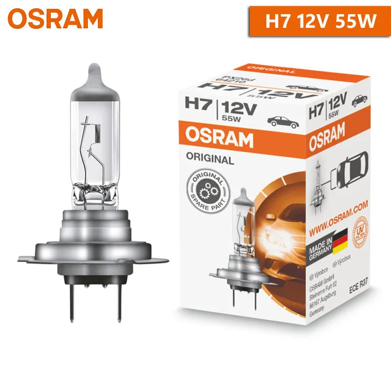 OSRAM H4 H7 H11 12V Halogen Headlight Car Original Lamp 3200K Warm White Standard Authentic Bulb Made in Germany (1pc)