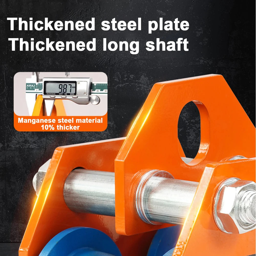 Manual T-Type Trolley Monorail Crane I-Beam Pulley Hoist Lifter 0.5 Ton 1 Ton 2 Ton Monorail Hoisting Pulley Truck