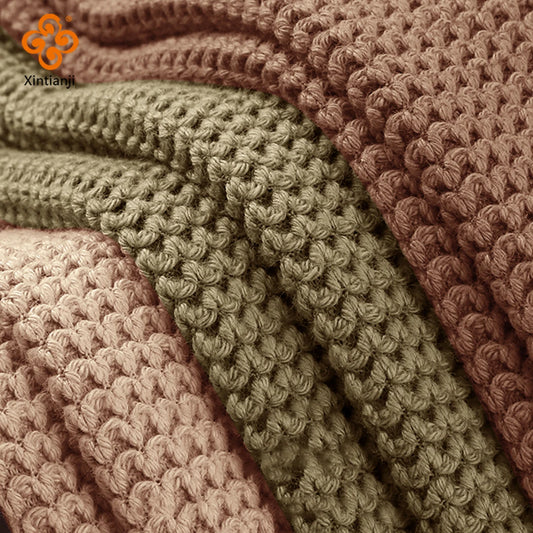 100x170cm 300g Corrugated Jacquard Sweater Woolen Knitted Fabric Thick Needle Stretch Cloth Warm Cardigan Jacket Fabric