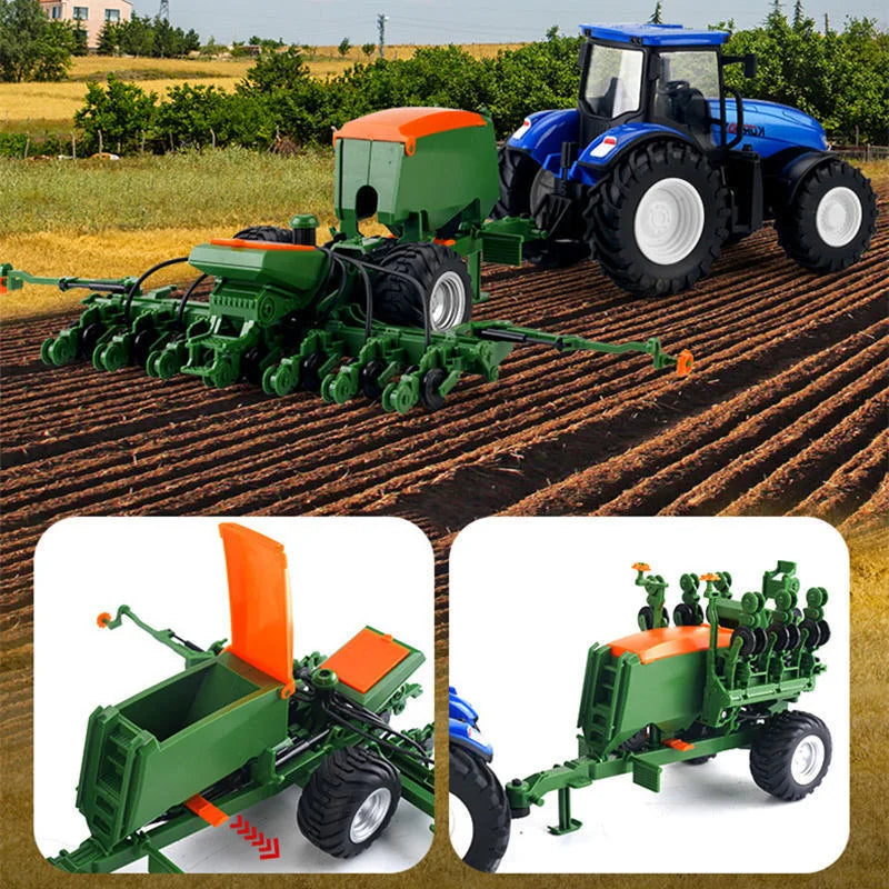 Tractor Toy Car Model Trailer and Accessories Simulation Children's Farmer Car
