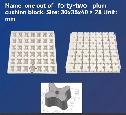 Plum Blossom Cement Cushion Blocks, Concrete Plastic Molds, 42pieces Per Production