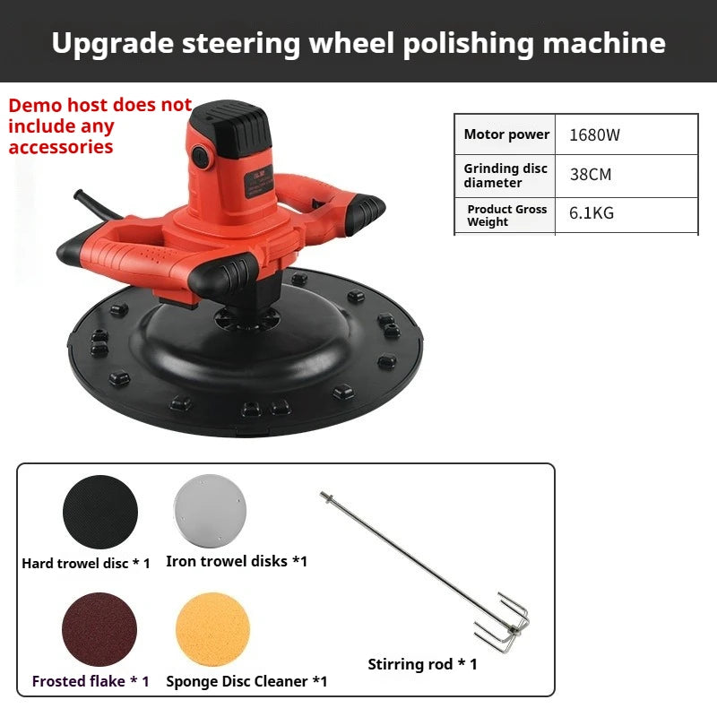 Electric Cement Mortar Trowel Machine Handheld Floor Leveling Wall Polishing Machine Concrete Grinding Construction Tools
