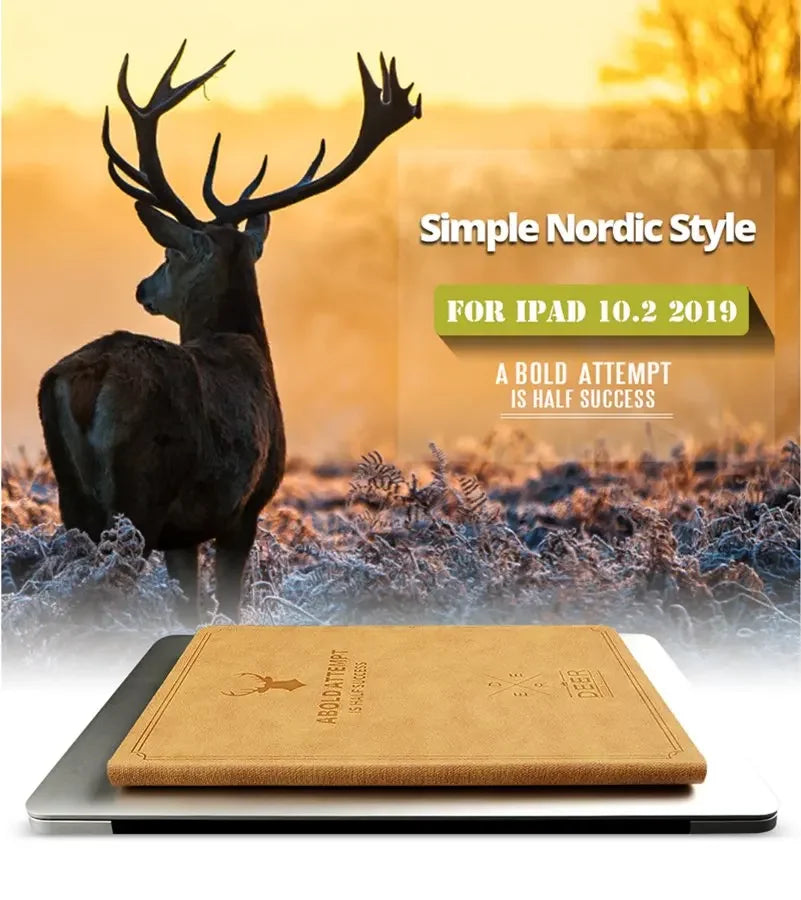 Tablet Case for IPad Air Pro 11 Cover for IPad Air 1 2 3 4 5 10.9 9.7 10.2 10.5 Mini 2 3 4 5 6 7 Deer Pattern PU Leather Case