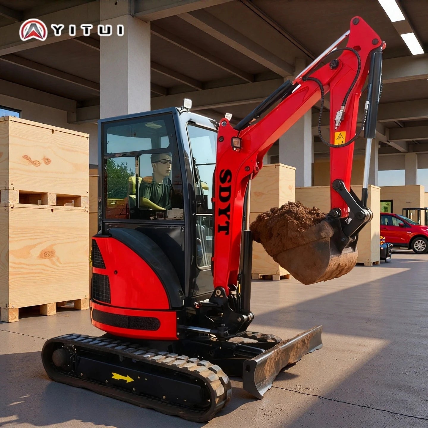 New 3.5 Ton Mini Excavator Crawler Small Excavator With Cab Hydraulic Bucket For Home Construction Earthmoving Project Customize