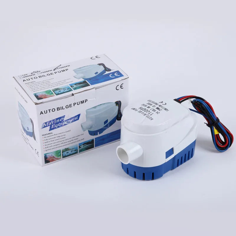 12V Bilge Pump 1100GPH Automatic Boat Marine Water Pump Submersible Yacht Boat Motor Seaplane Houseboat Pump