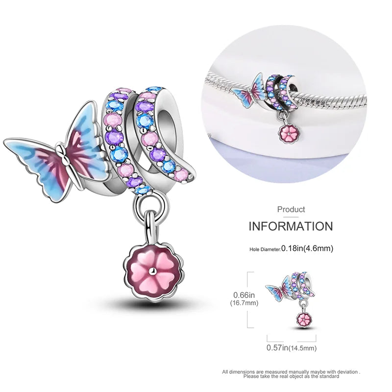 New 925 sterling silver bow star love pink series charm beads suitable for 3mm original bracelet DIY fashion jewelry gift