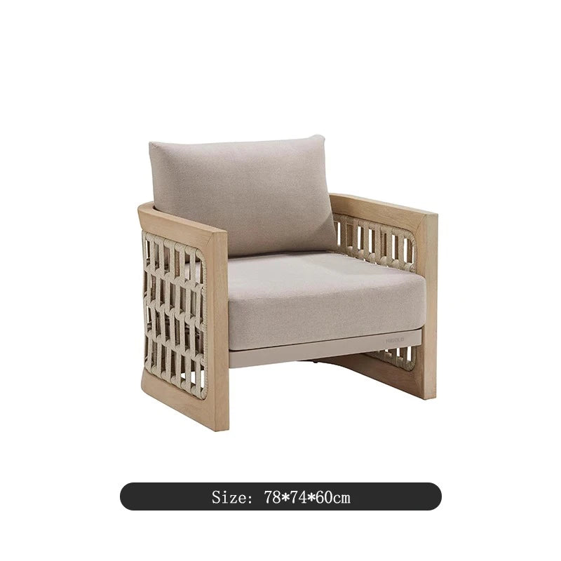 Contemporary Best Selling Garden Furniture Set Patio Rattan Outdoor Garden Sofa Solid Wood Courtyard Furniture Rattan Sofas