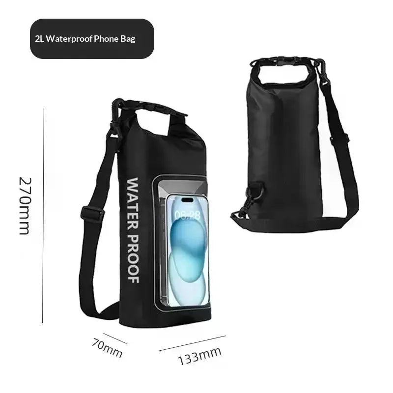 2L PVC Swimming Waterproof Bag Universal Waterproof Phone Cases Bag For Trekking Drifting Rafting Surfing Boating Storage Bag