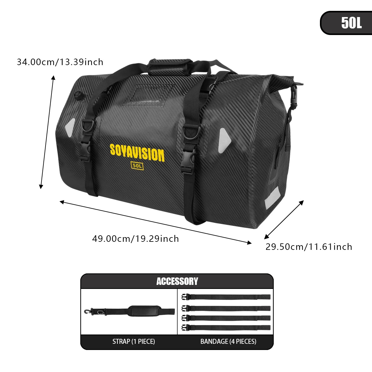 Waterproof Backpack for Women Men 50L Waterproof travel Bag Motorcycle Tail Dry Bags for Camping Boating Kayaking Fishing