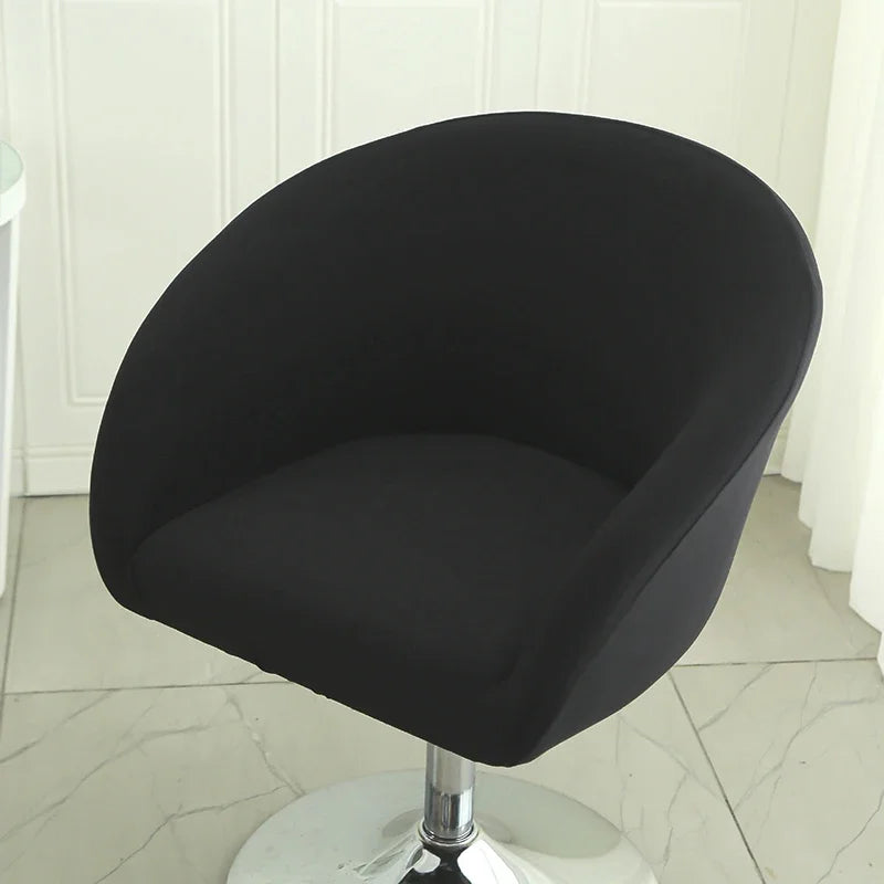 Semi-Circular Chair Cover Elastic Dining Chairs Slipcovers Accent Curved Chairs Dustproof Covers Armchair Seat Case Home Decor