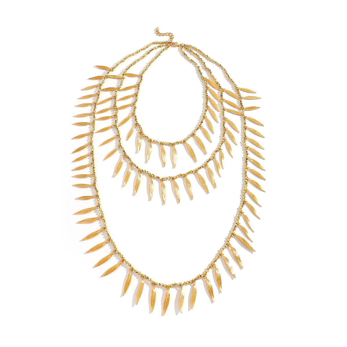 Golden Heavy Multilayer Beaded Chain Necklace For Women European American Bling Exaggerated Charm Party Jewelry Gift