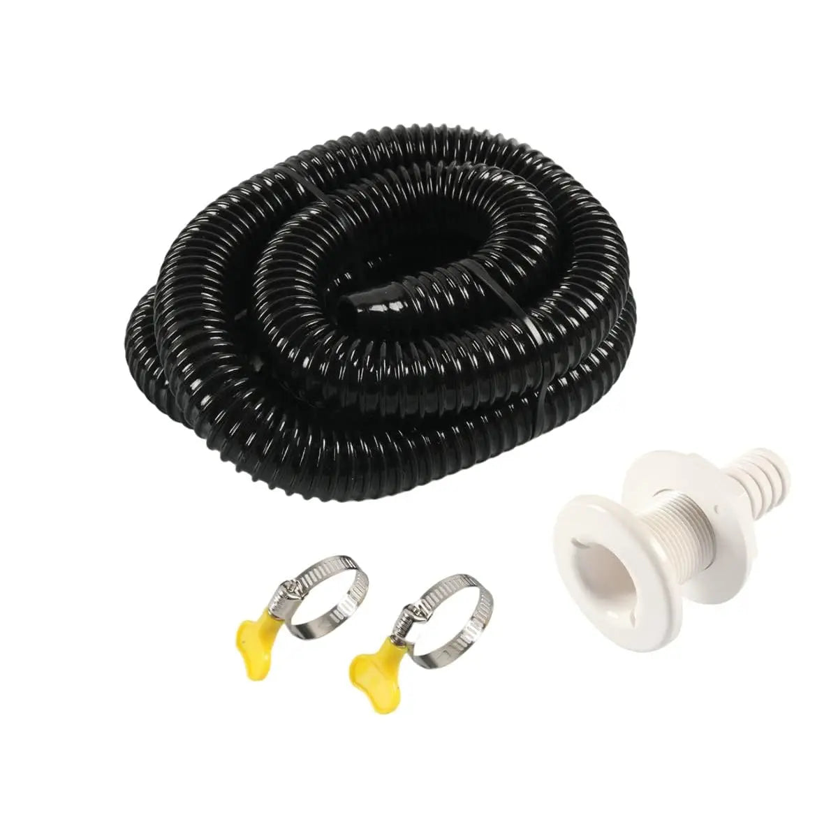 1-1/8" Id Outfall Hose Bilge Pump Installation Kit Boat Hose Thru Hull & Clamps