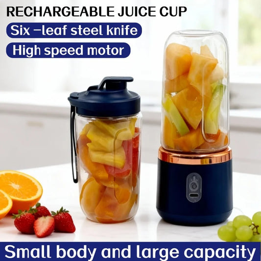 400ML Portable Electric Juicer 2 Cup Home Mini Multifunctional Wireless Blender USB Rechargeable Small Juice Cup Mixer Machine