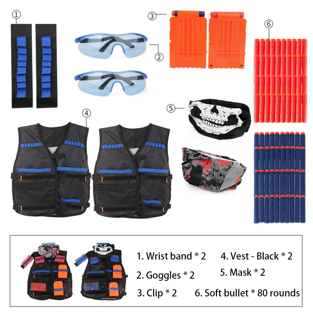 Soft Kids Vest Suit Kit for Nerf N-Strike Elite Series Outdoor Game Undershirt Holder Magazine Accessories Toys