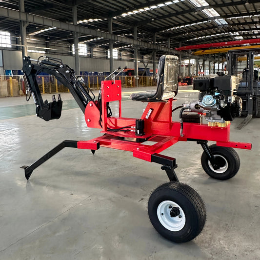 13.5hp More powerful tractable backhoe, rotating 360 degrees