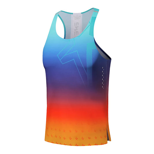 Men's Marathon Running Tank Tops Summer Gym Fitness Sports Sleeveless Vest Loose Round Neck Athlete Track Field Singlet Clothes