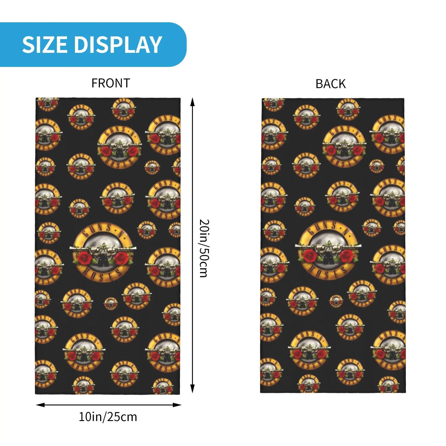 Guns N Roses Bandana Neck Cover Printed Mask Scarf Multi-use Headband Outdoor Sports Unisex Adult Windproof