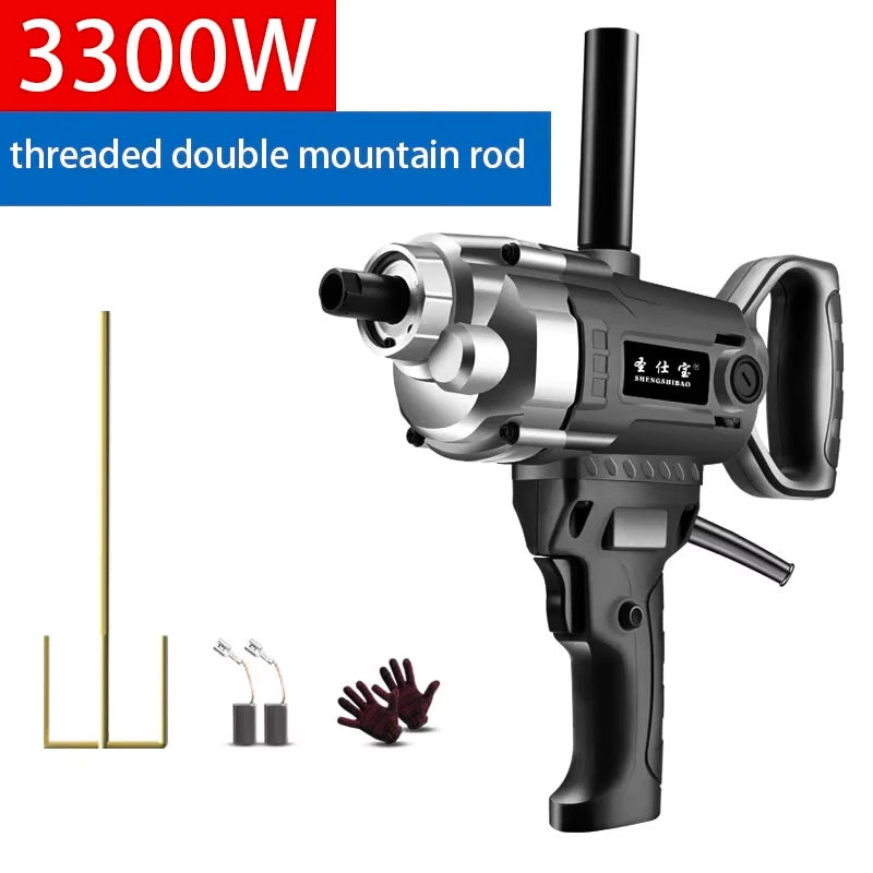 Electric Cement Mixer High Power Concrete Mixer Multifunctional Drill Machine with 6 Adjustable Speed for Mixing Mud Cement