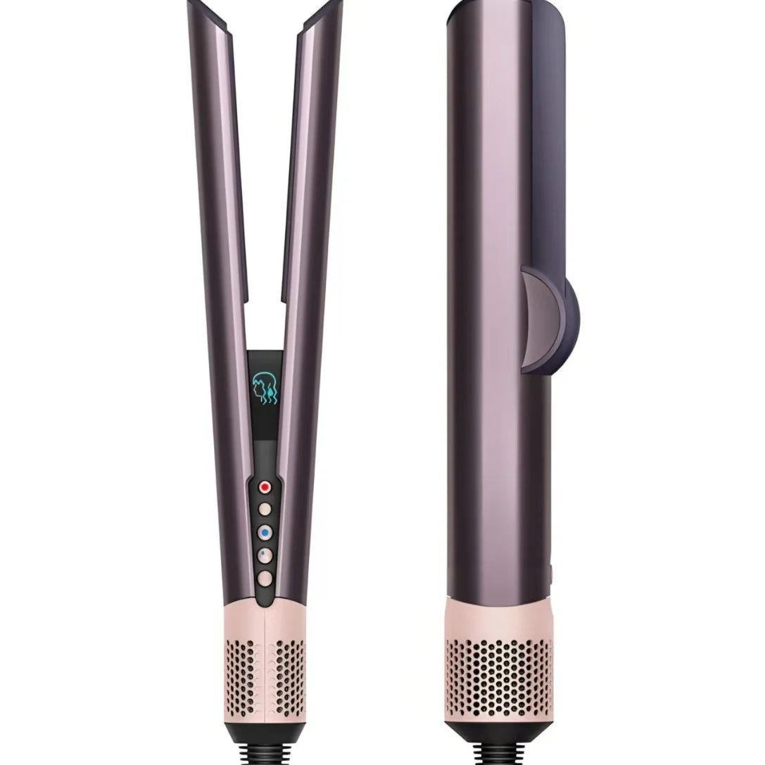 2-in-1 Hair Dryer and Flat Iron Dual Heat Negative Ion Hair Styler for Quick Drying and Straightening Travel Friendly Home Use