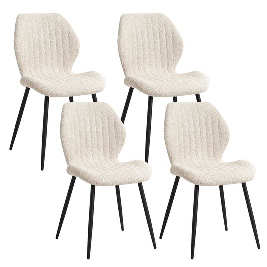 EGOONM Set of 2/4/6 Upholstered Padded Dining Chairs Linen Fabric Kitchen Chairs Metal Legs for Restaurant Cafe Home Room